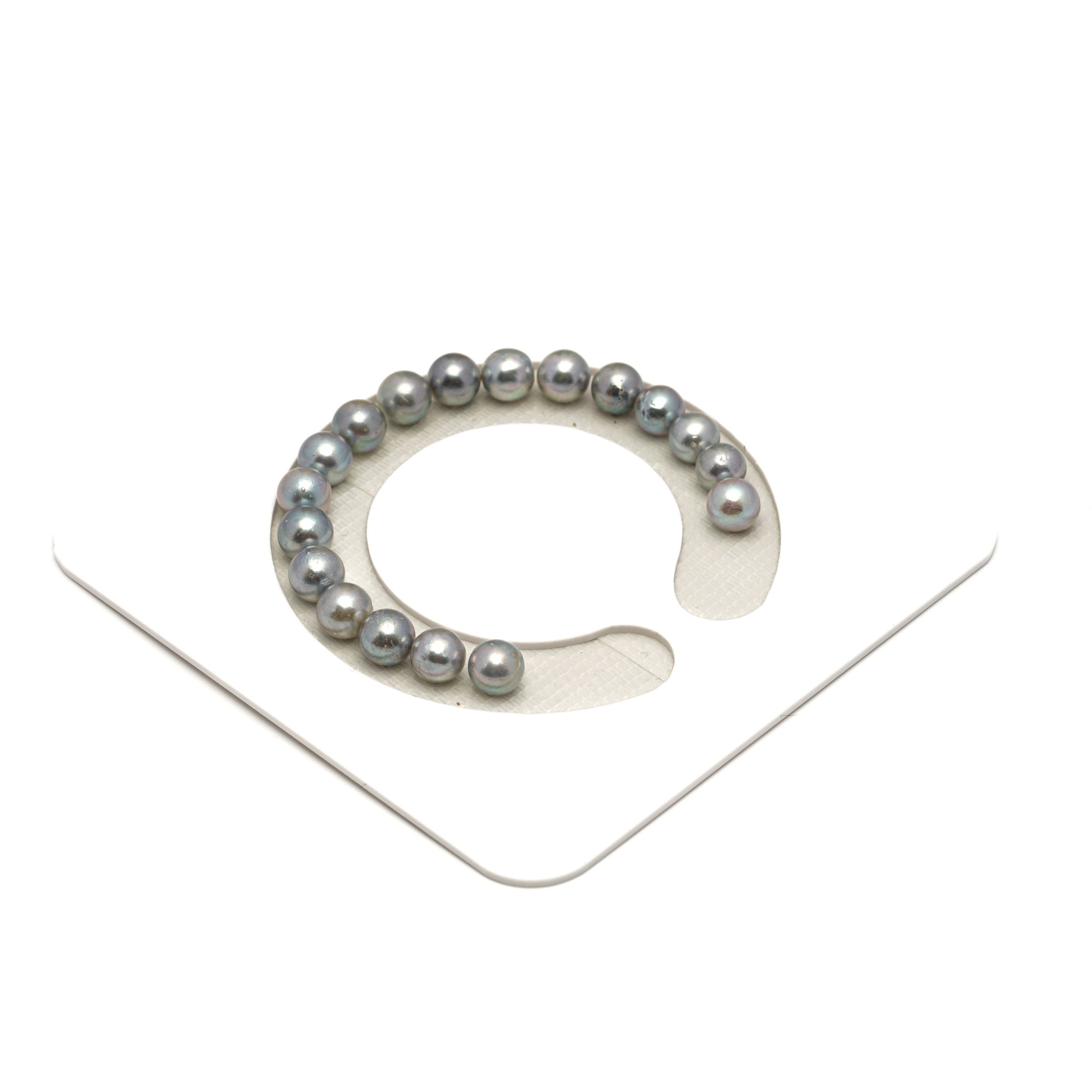 18pcs Akoya Pearl "High Luster" Silver Mix 7.3-7.9mm - SR/NR AA/A Quality Bracelet AKBR2426 CMA1