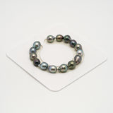 15pcs "High Luster" Multicolor 9-10mm - SB AAA/AA Quality Tahitian Pearl Bracelet BR2199 HL3