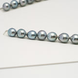 44pcs Light Blue 8-10mm - SB AAA/AA Quality Tahitian Pearl Necklace NL1601 HL3