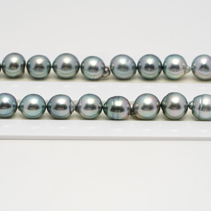 42pcs "High Luster" Light Blue 8-12mm - SB AAA Quality Tahitian Pearl Necklace NL1621 HL3