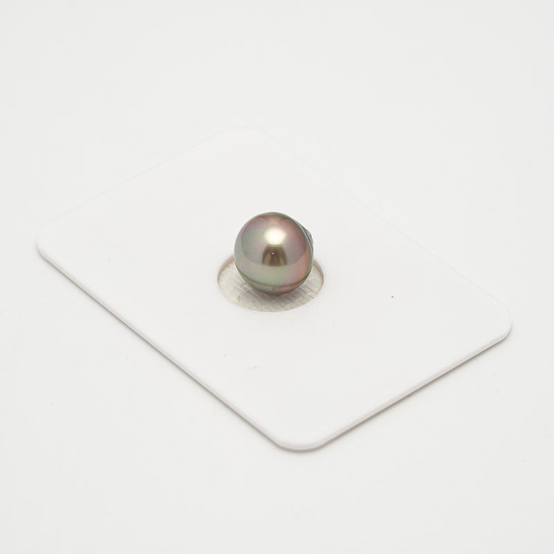 1pcs "High Luster" Light Cherry 9.5mm - CL AAA/AA Quality Tahitian Pearl Single LP2132 HL3