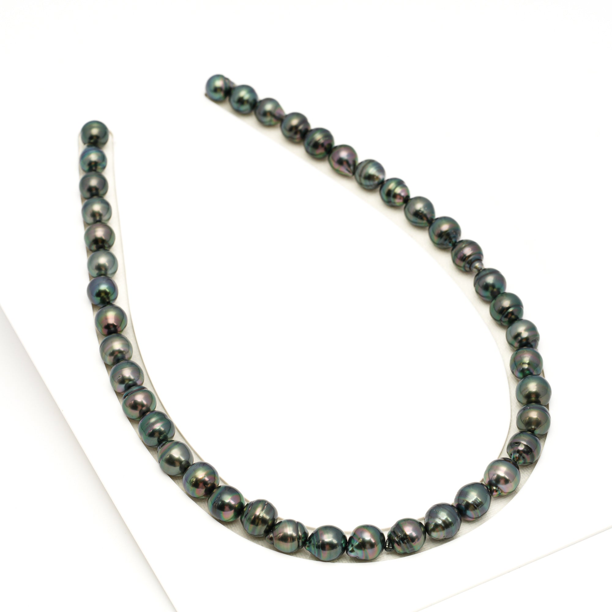 41pcs Dark Green 9-11mm - CL/SB AAA/AA Quality Tahitian Pearl Necklace NL1719 TH5