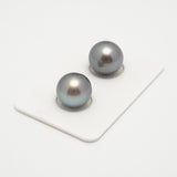 2pcs Gray 12mm - SR AAA Quality Tahitian Pearl Pair ER1550 A101