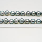 42pcs "High Luster" Light Blue 8-12mm - SB AAA Quality Tahitian Pearl Necklace NL1621 HL3