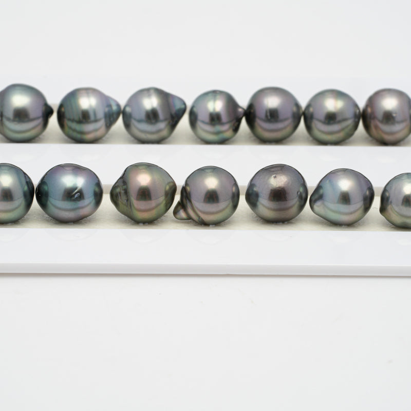 43pcs "High Luster" Multicolor 8-10mm - SB AAA Quality Tahitian Pearl Necklace NL1409