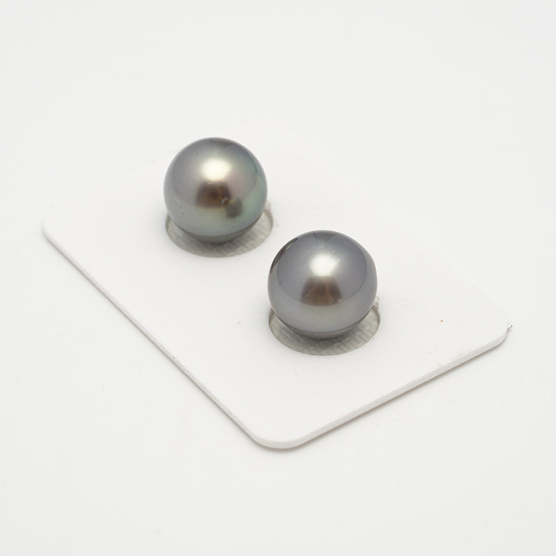 2pcs Gray 12mm - SR AAA Quality Tahitian Pearl Pair ER1550 A101