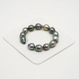 13pcs Green 11-12mm - SB AAA/AA Quality Tahitian Pearl Bracelet BR2168 THMIX3