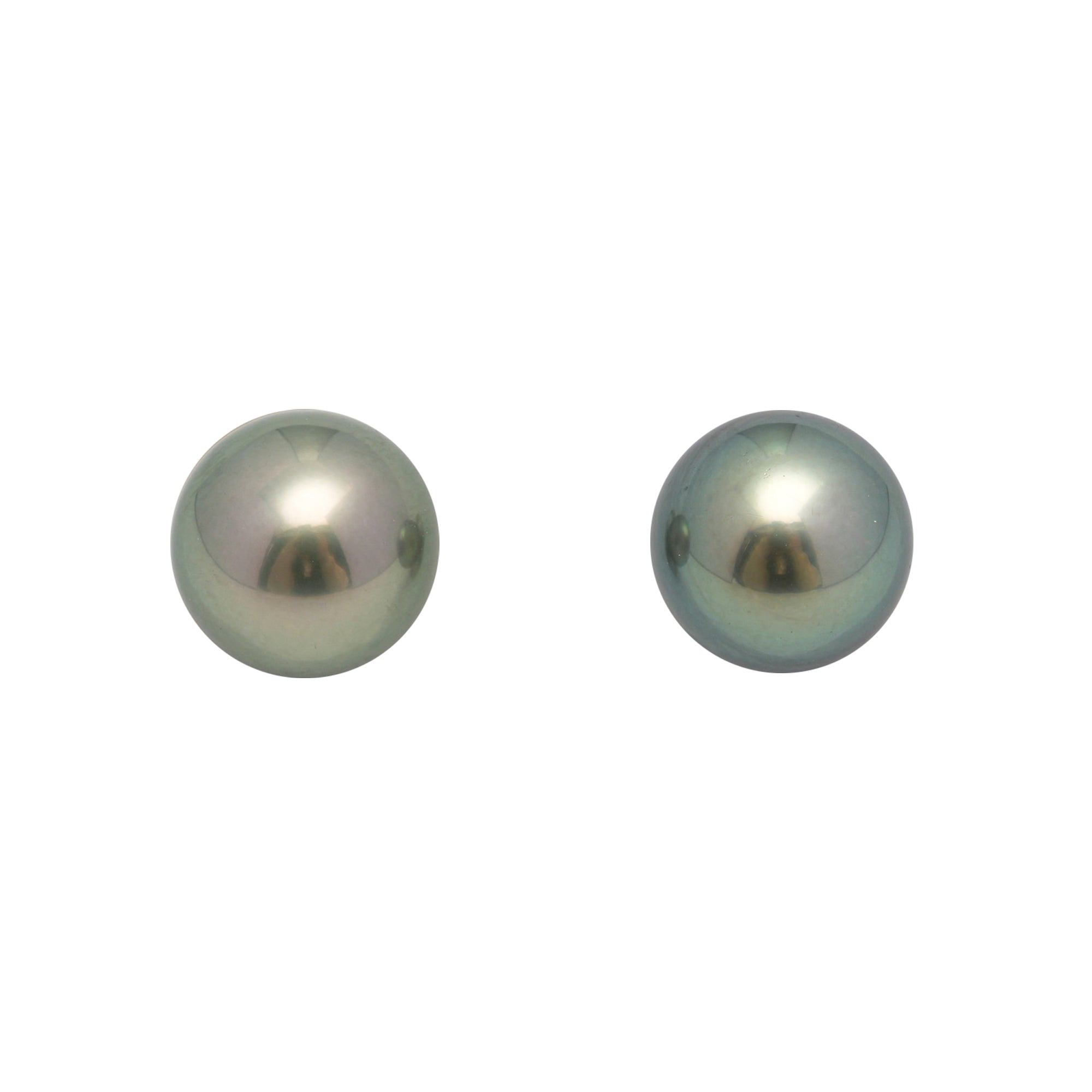 2pcs Blue Green 10.4-10.6mm - SR/NR AAA/AA Quality Tahitian Pearl Pair ER1688 OR11