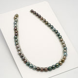 48pcs "High Luster" Multicolor 8-10mm - SR/NR AAA/AA Quality Tahitian Pearl Necklace NL1568 OR10