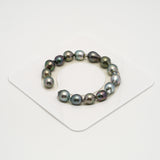 15pcs "High Luster" Multicolor 9-10mm - SB AAA/AA Quality Tahitian Pearl Bracelet BR2199 HL3