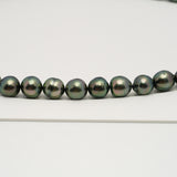 43pcs "High Luster" Peacock Mix 9-11mm - SB AAA/AA Quality Tahitian Pearl Necklace NL1615 HL3