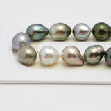 36pcs "High Luster" Multicolor 9-11mm - SB AAA/AA Quality Tahitian Pearl Necklace NL1491 THMIX2