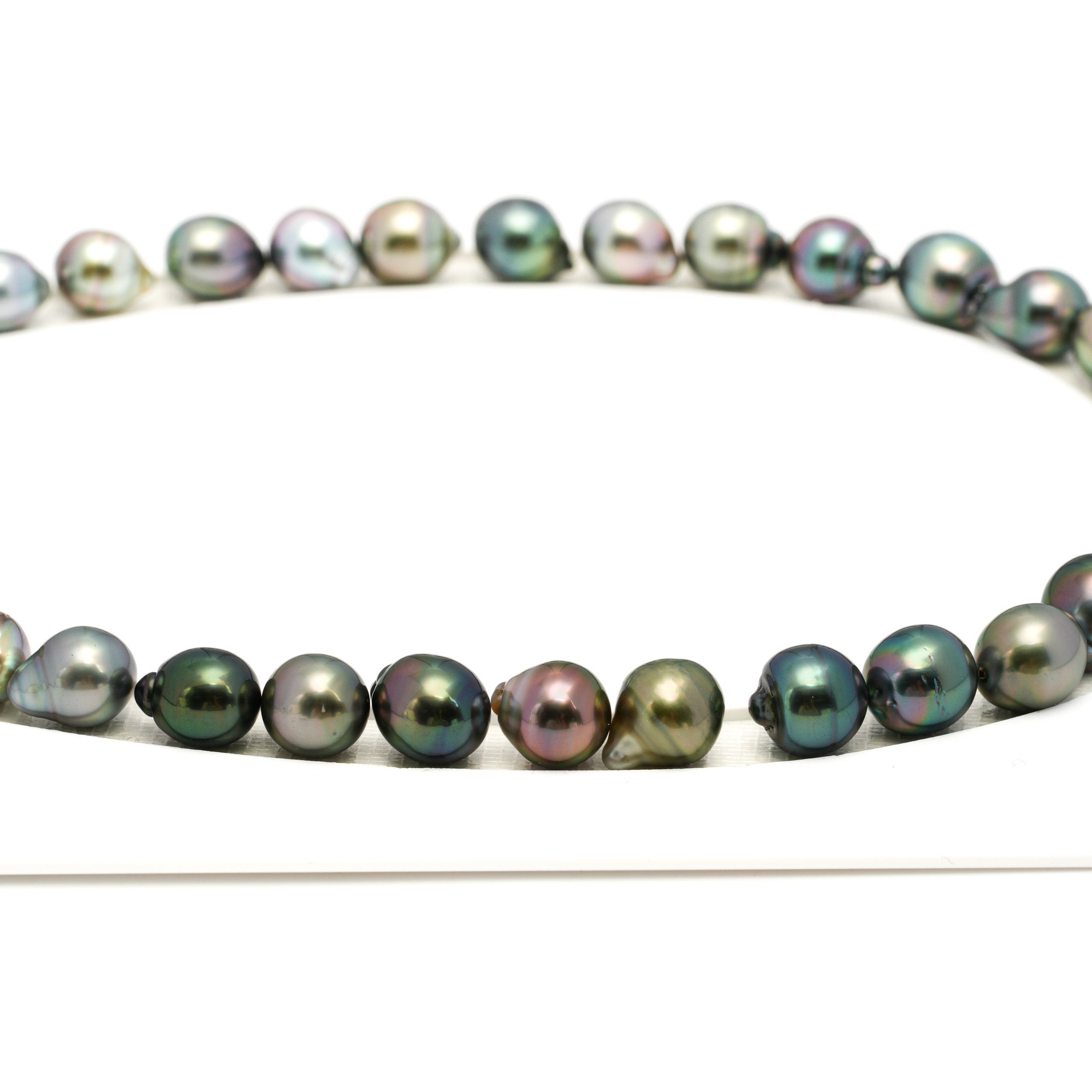 36pcs "High Luster" Multicolor 8-11mm - SB/DR AAA Quality Tahitian Pearl Necklace NL1703 TH5
