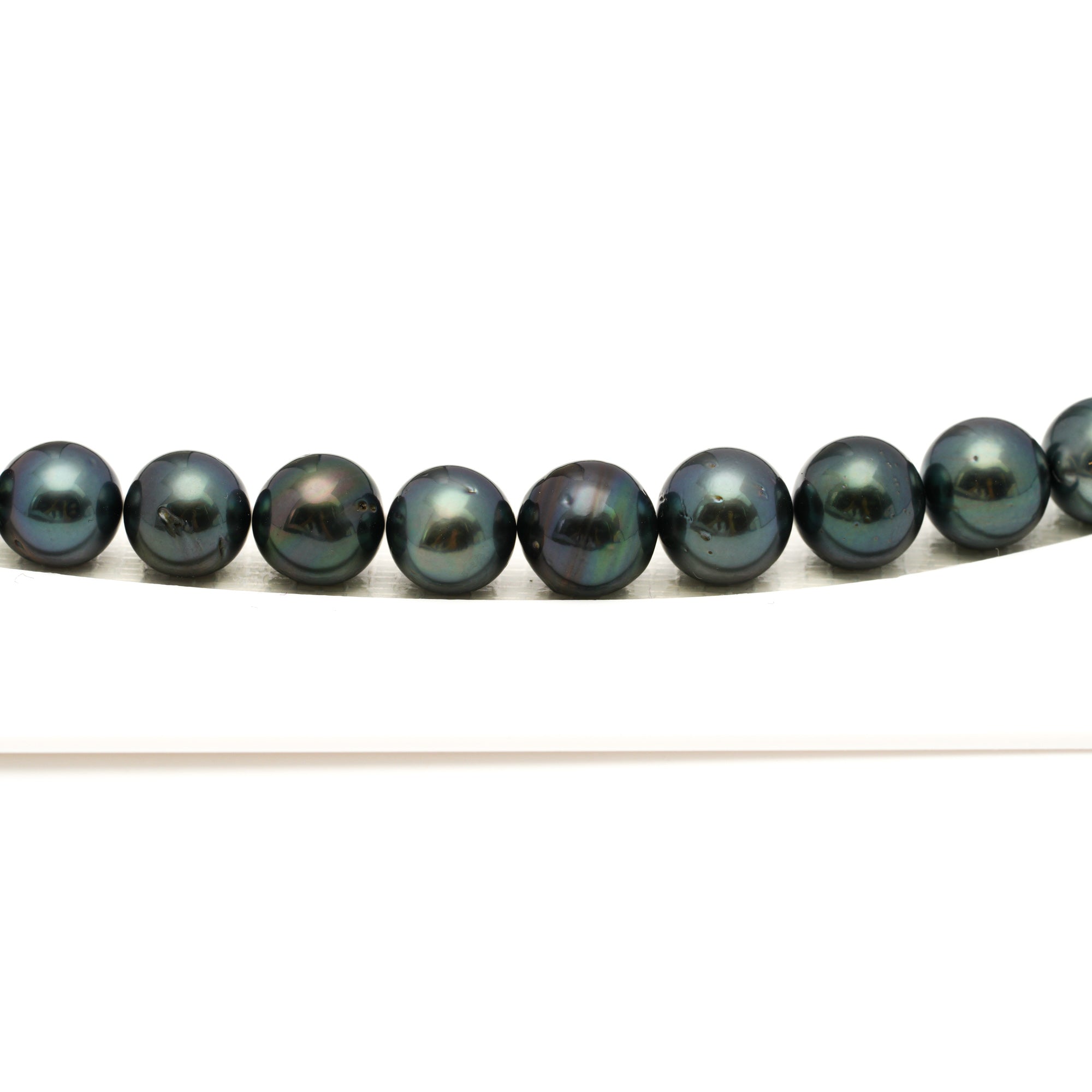 48pcs "High Luster" Green Mix 7-10mm - SR/NR AAA/AA Quality Tahitian Pearl Necklace NL1792 LP2