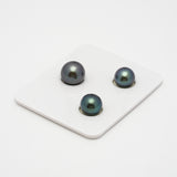 3pcs Blue Green 9.2-10.9mm - RSR AAA Quality Tahitian Pearl Trio Set ER1463