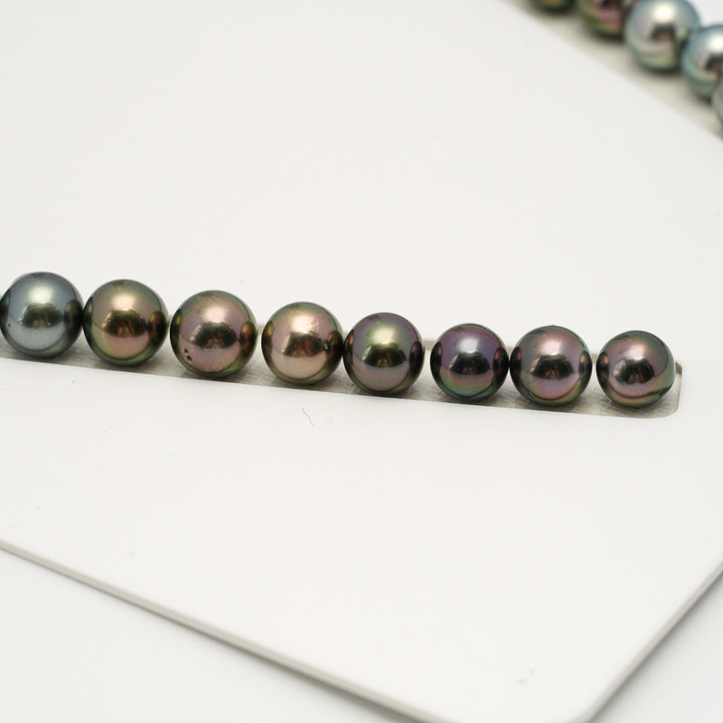 48pcs "High Luster" Multicolor 8-10mm - SR/NR AAA/AA Quality Tahitian Pearl Necklace NL1568 OR10