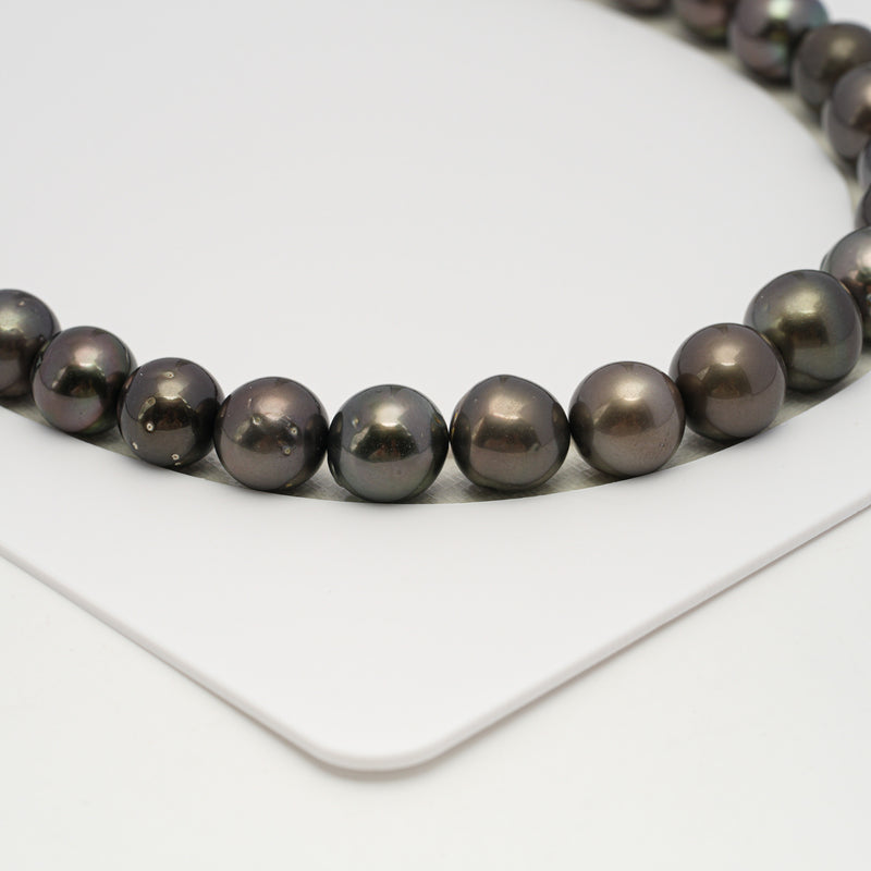 37pcs Dark Mix 11-13mm - RSR A/AA Quality Tahitian Pearl Necklace NL1632 THMIX3