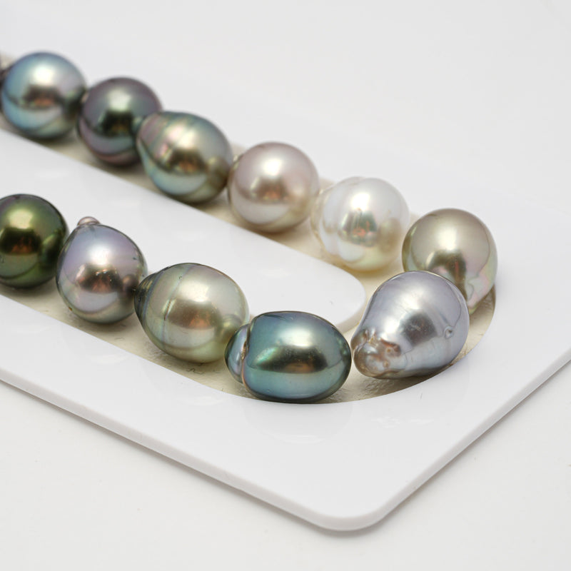 36pcs "High Luster" Multicolor 9-11mm - SB AAA/AA Quality Tahitian Pearl Necklace NL1491 THMIX2