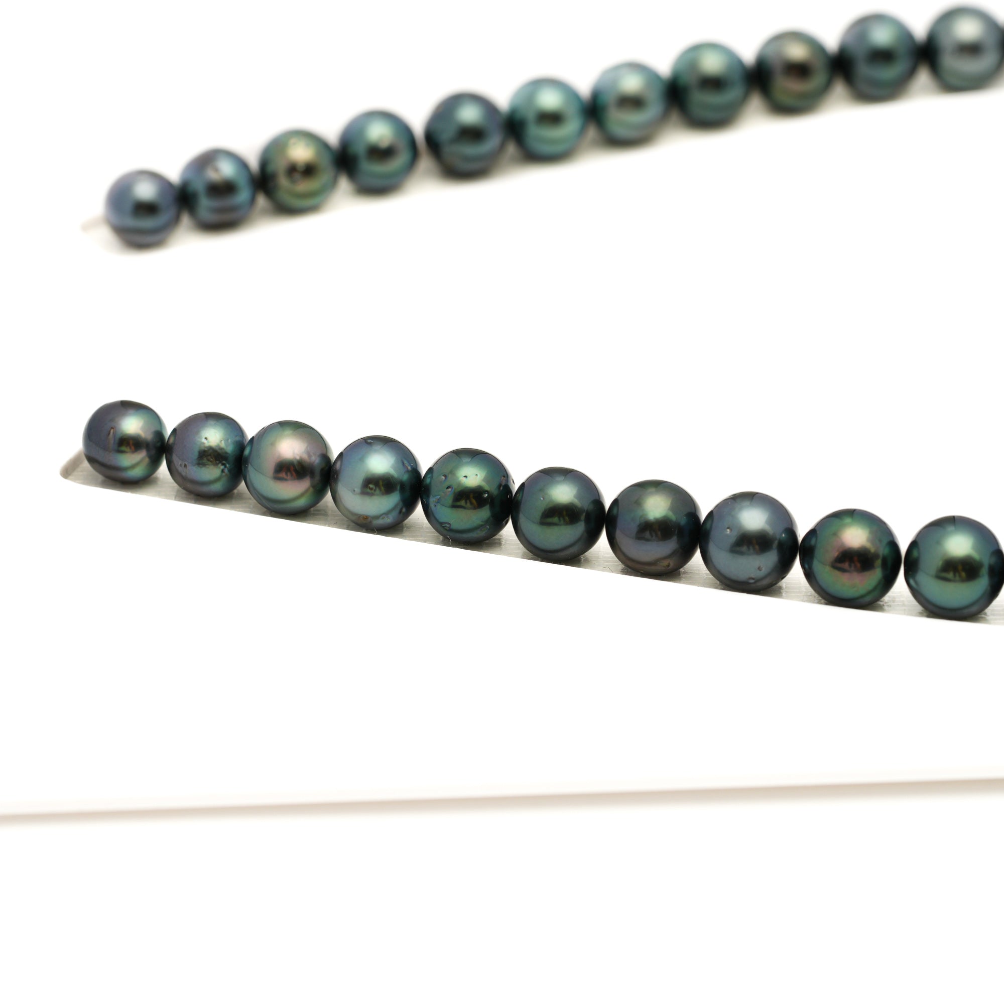 48pcs "High Luster" Green Mix 7-10mm - SR/NR AAA/AA Quality Tahitian Pearl Necklace NL1792 LP2
