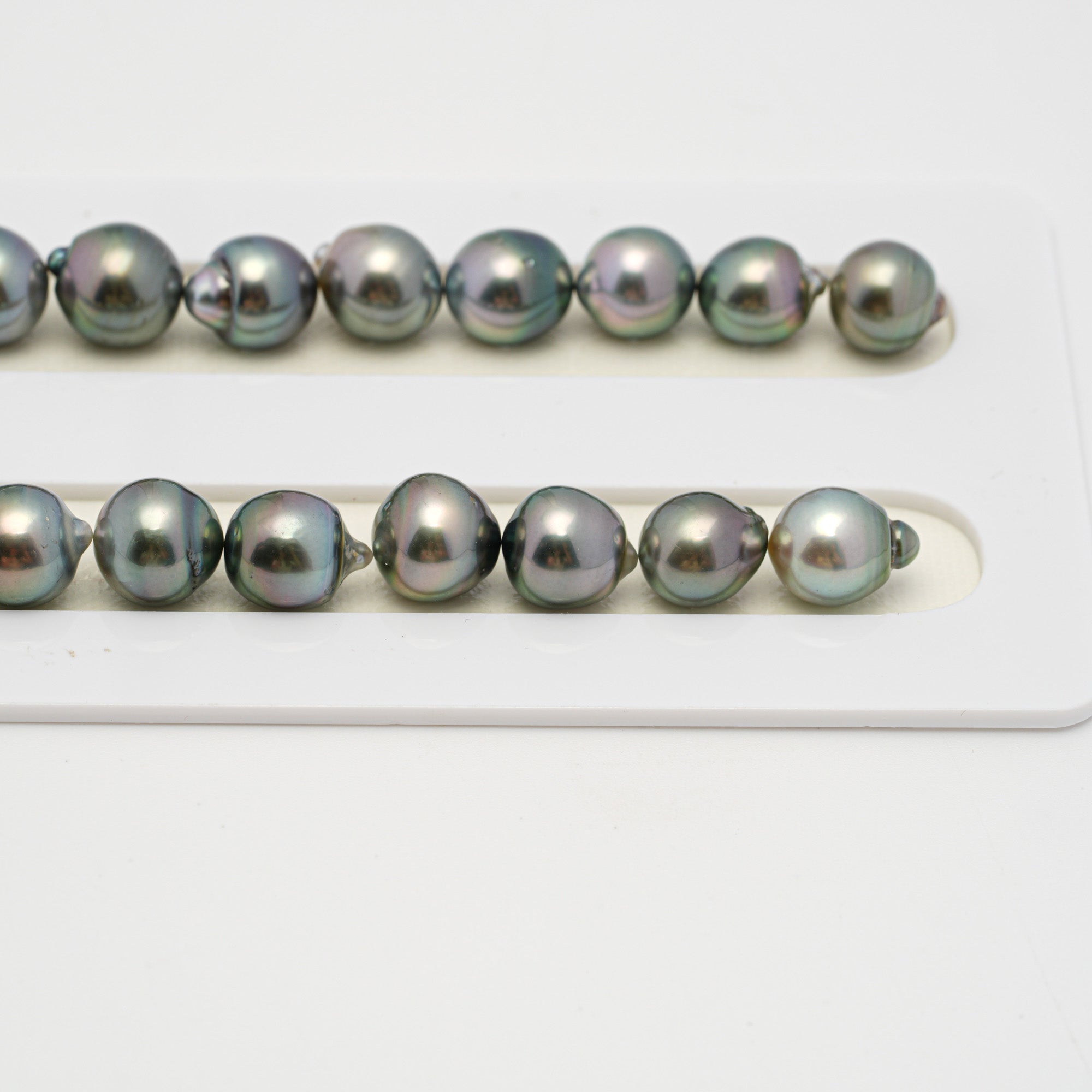 42pcs Green Mix 8-10mm - SB AAA Quality Tahitian Pearl Necklace NL1531 A101