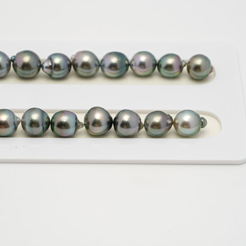 42pcs Green Mix 8-10mm - SB AAA Quality Tahitian Pearl Necklace NL1531 A101