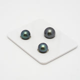 3pcs Blue Green 9.2-10.9mm - RSR AAA Quality Tahitian Pearl Trio Set ER1463