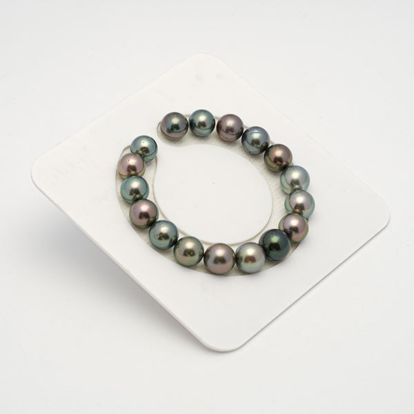 17pcs Multicolor 10-11mm - RSR AA/A Quality Tahitian Pearl Bracelet BR2170 THMIX2