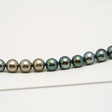 48pcs "High Luster" Multicolor 8-10mm - SR/NR AAA/AA Quality Tahitian Pearl Necklace NL1568 OR10