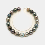 19pcs Multicolor 8-9mm - SB AAA Quality Tahitian Pearl Bracelet BR2200 HL3