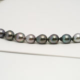 36pcs "High Luster" Multicolor 8-10mm - SB/DR AAA/AA Quality Tahitian Pearl Necklace NL1634 HL3