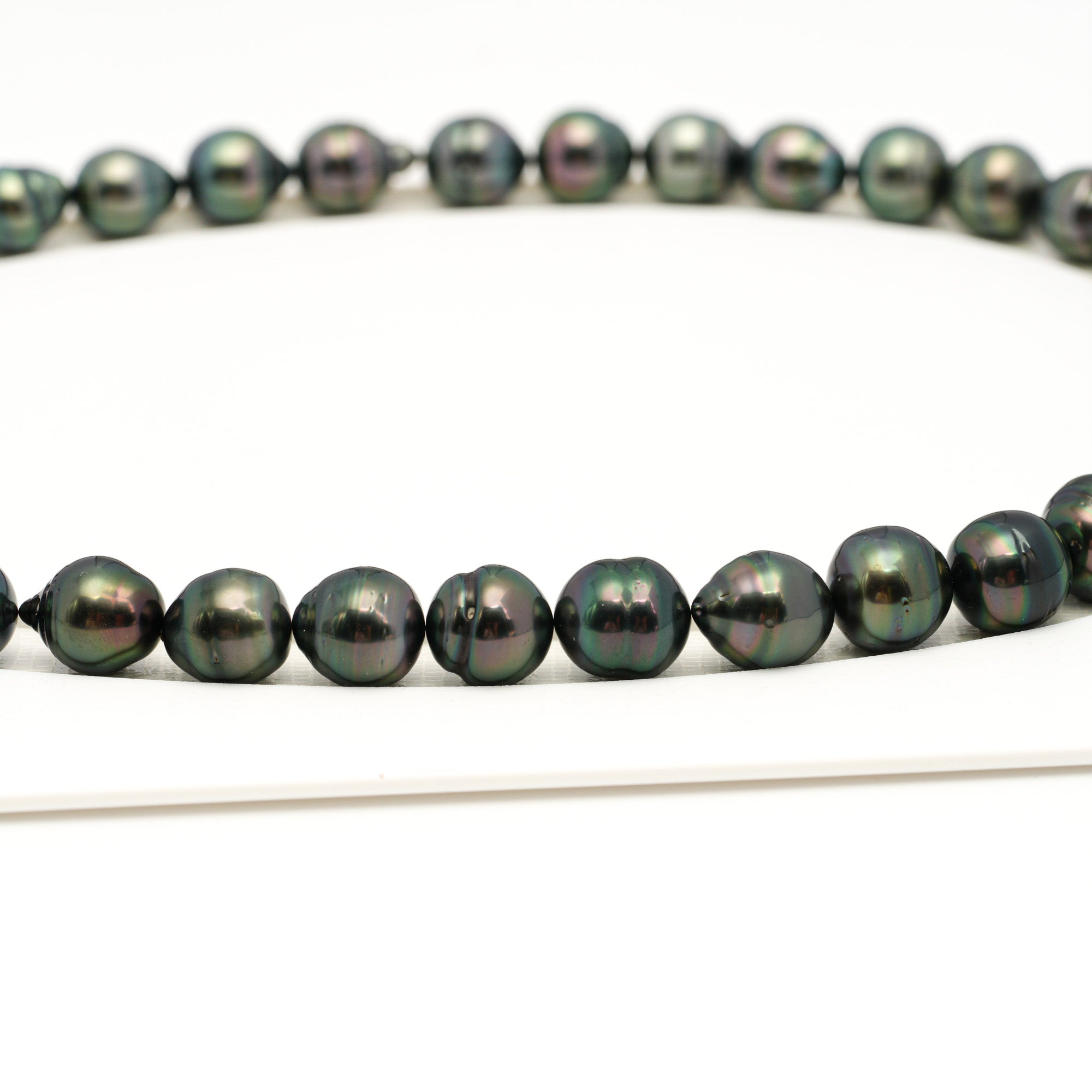 41pcs Dark Green 9-11mm - CL/SB AAA/AA Quality Tahitian Pearl Necklace NL1719 TH5