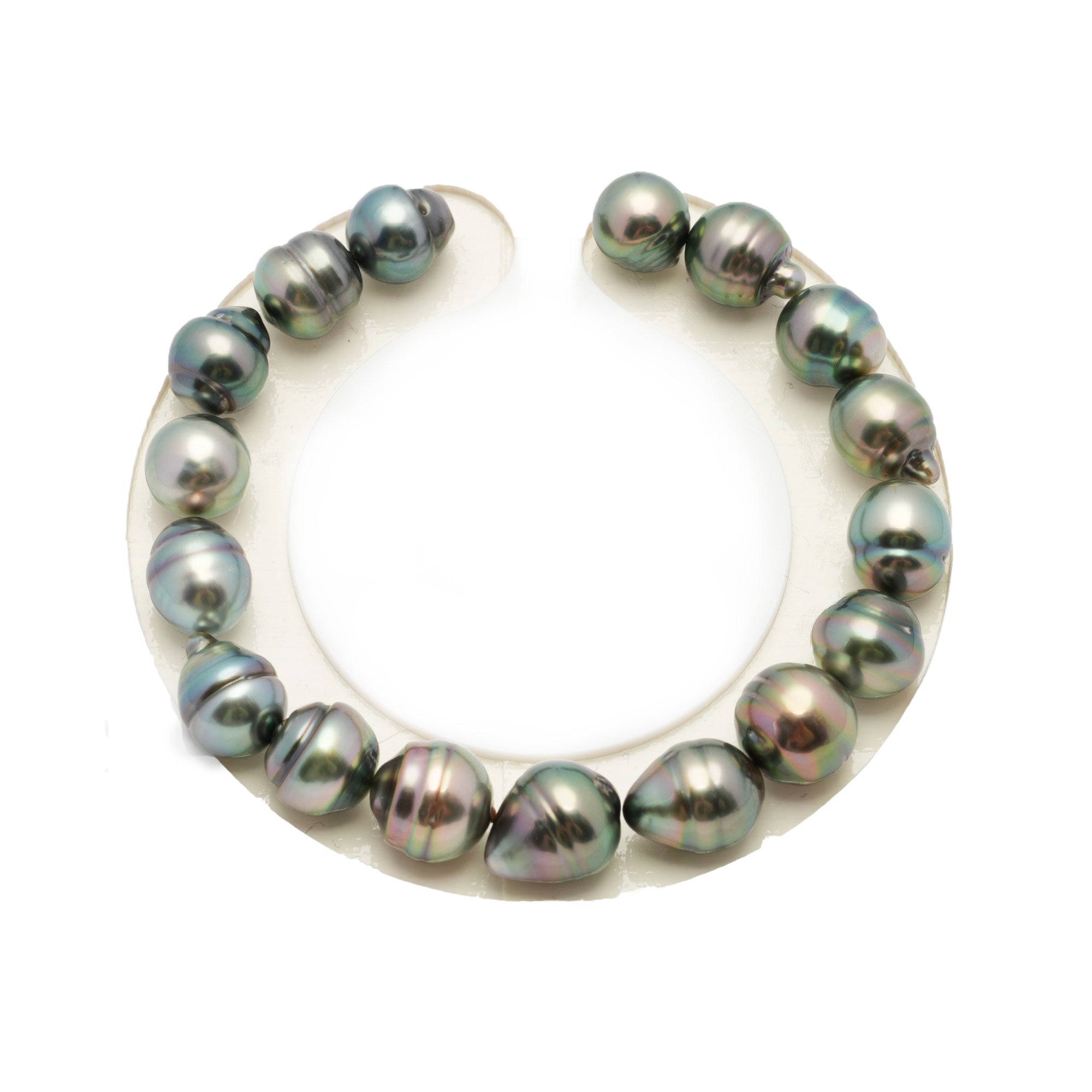 17pcs Green 8-10mm - CL AAA Quality Tahitian Pearl Bracelet BR2029 OR7
