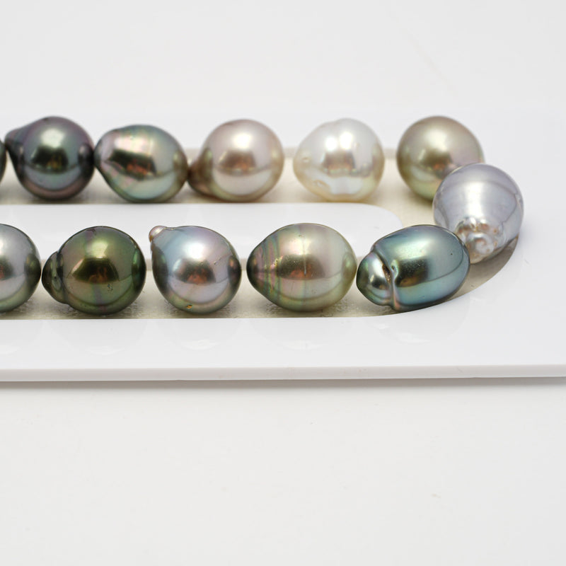 36pcs "High Luster" Multicolor 9-11mm - SB AAA/AA Quality Tahitian Pearl Necklace NL1491 THMIX2