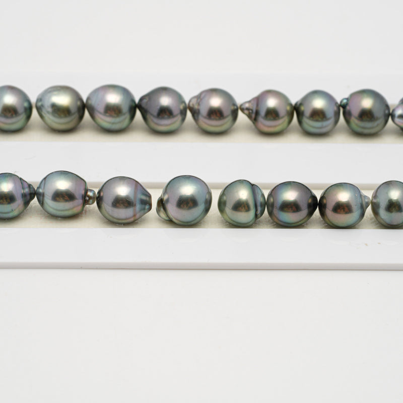 42pcs Green Mix 8-10mm - SB AAA Quality Tahitian Pearl Necklace NL1531 A101