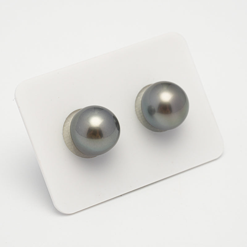 2pcs Gray 12mm - SR/NR AAA/AA Quality Tahitian Pearl Pair ER1551 A101