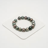 17pcs Multicolor 10-11mm - RSR AA/A Quality Tahitian Pearl Bracelet BR2170 THMIX2