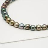 48pcs "High Luster" Multicolor 8-10mm - SR/NR AAA/AA Quality Tahitian Pearl Necklace NL1568 OR10