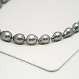 34pcs "High Luster" Silver Mix 9-11mm - SB AAA Quality Tahitian Pearl Necklace NL1602 HL3