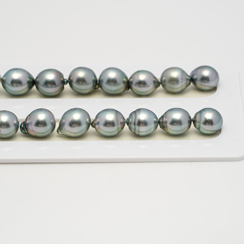 36pcs "High Luster" Light Green 9-11mm - SB AAA/AA Quality Tahitian Pearl Necklace NL1622 HL3