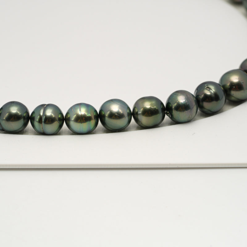 43pcs "High Luster" Peacock Mix 9-11mm - SB AAA/AA Quality Tahitian Pearl Necklace NL1615 HL3