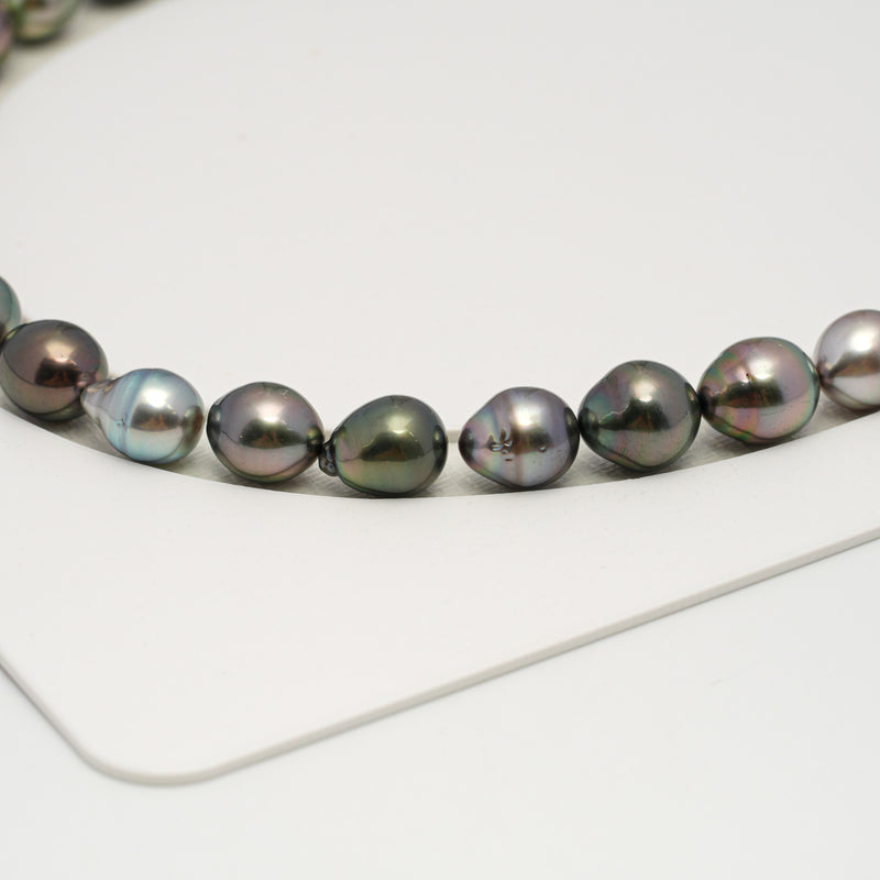 36pcs "High Luster" Multicolor 8-10mm - SB/DR AAA/AA Quality Tahitian Pearl Necklace NL1634 HL3