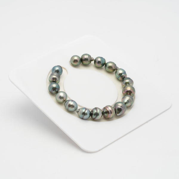 17pcs Green 8-10mm - CL AAA Quality Tahitian Pearl Bracelet BR2029 OR7