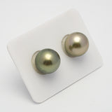 2pcs Yellow 12.4mm - RSR AAA/AA Quality Tahitian Pearl Pair ER1491