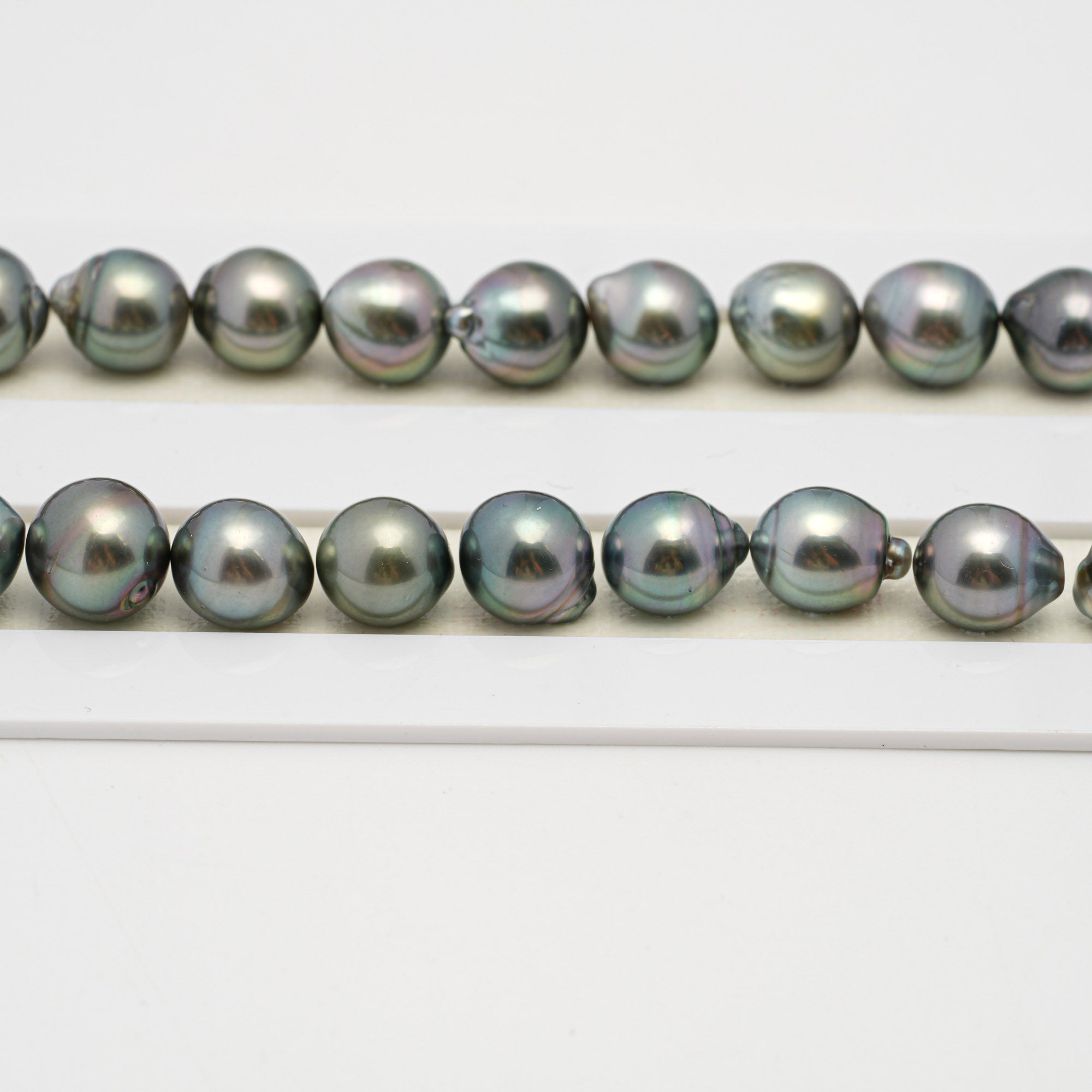 42pcs Green Mix 8-10mm - SB AAA Quality Tahitian Pearl Necklace NL1531 A101