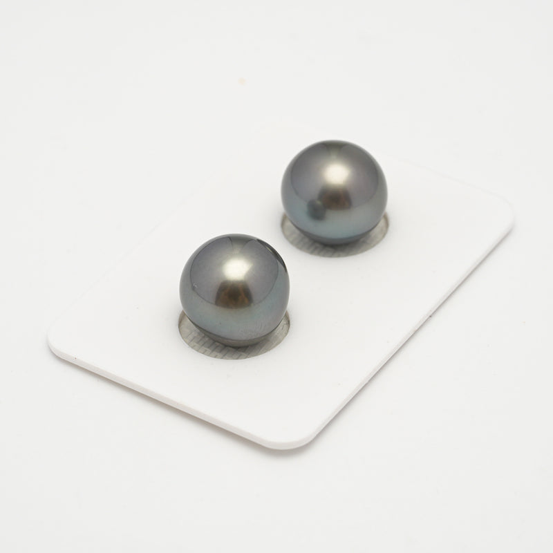 2pcs Gray 12mm - SR/NR AAA/AA Quality Tahitian Pearl Pair ER1551 A101