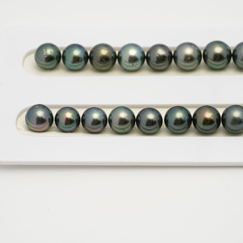 46pcs Blue Green 8-11mm - RSR AA/AAA Quality Tahitian Pearl Necklace NL1542 THMIX3