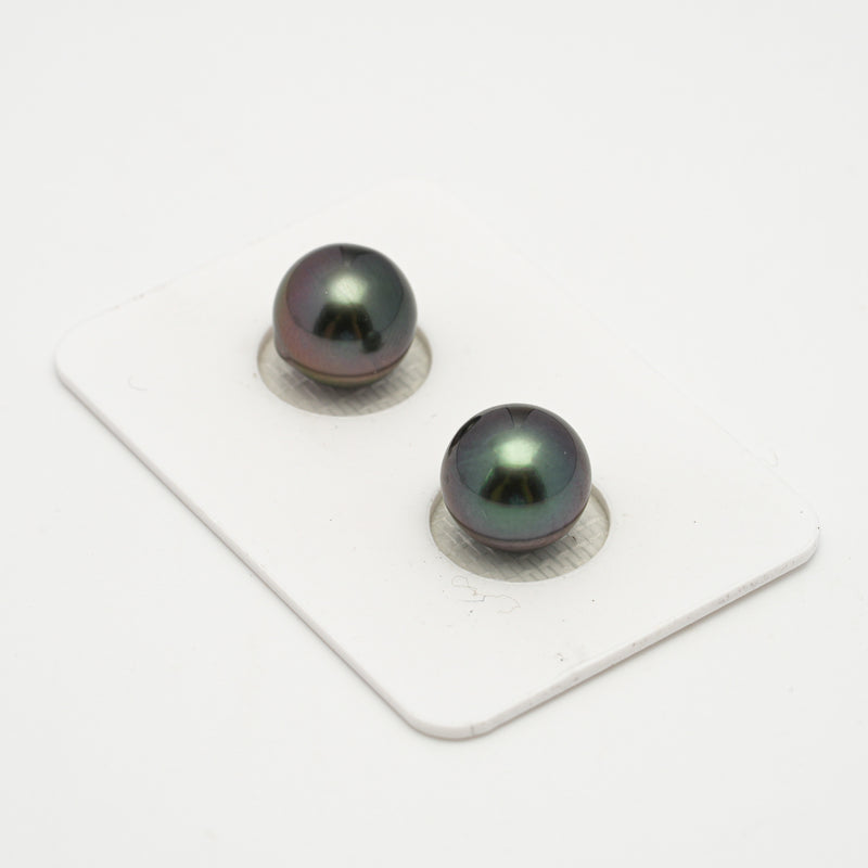 2pcs Cherry Purple 10.1mm - SR/NR AAA/AA Quality Tahitian Pearl Pair ER1570 OR10