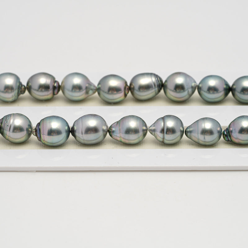 36pcs "High Luster" Light Green 9-11mm - SB AAA/AA Quality Tahitian Pearl Necklace NL1622 HL3