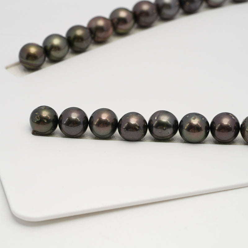 37pcs Dark Mix 11-13mm - RSR A/AA Quality Tahitian Pearl Necklace NL1632 THMIX3