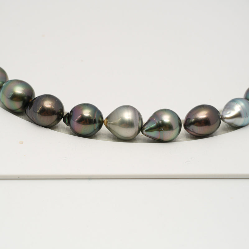 36pcs "High Luster" Multicolor 8-10mm - SB/DR AAA/AA Quality Tahitian Pearl Necklace NL1634 HL3